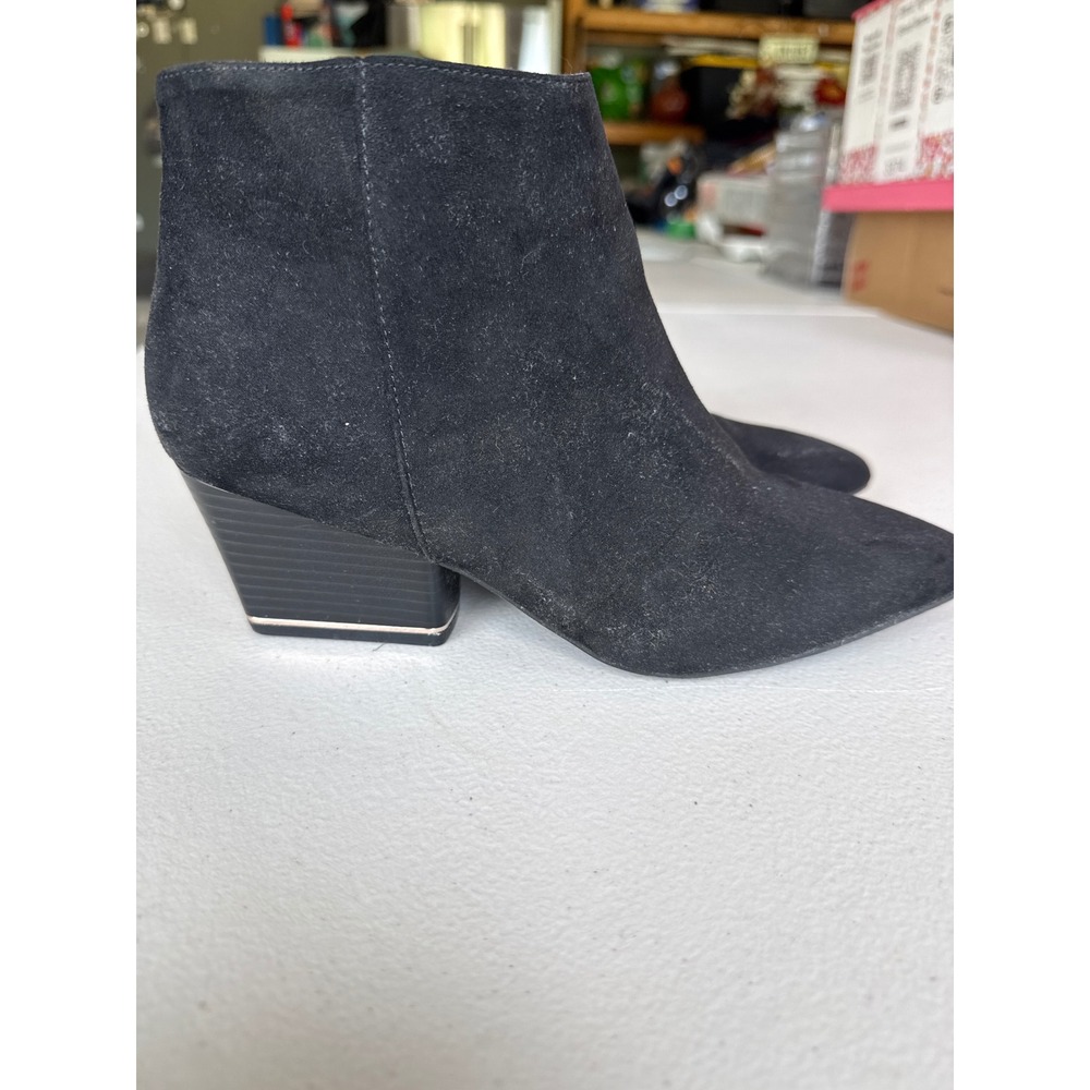 Alfani Step N Flex Armenaf Black Faux Suede Pointed Toe Ankle Boots 8M F43777